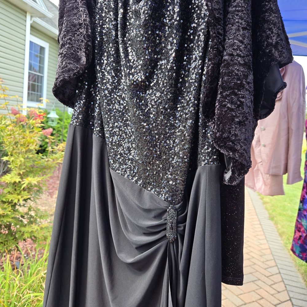 Polo by Ralph Lauren Black Sequin Midi Dress